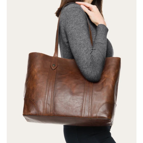 FRYE Brown Leather Tote Bag - Picture 1 of 5